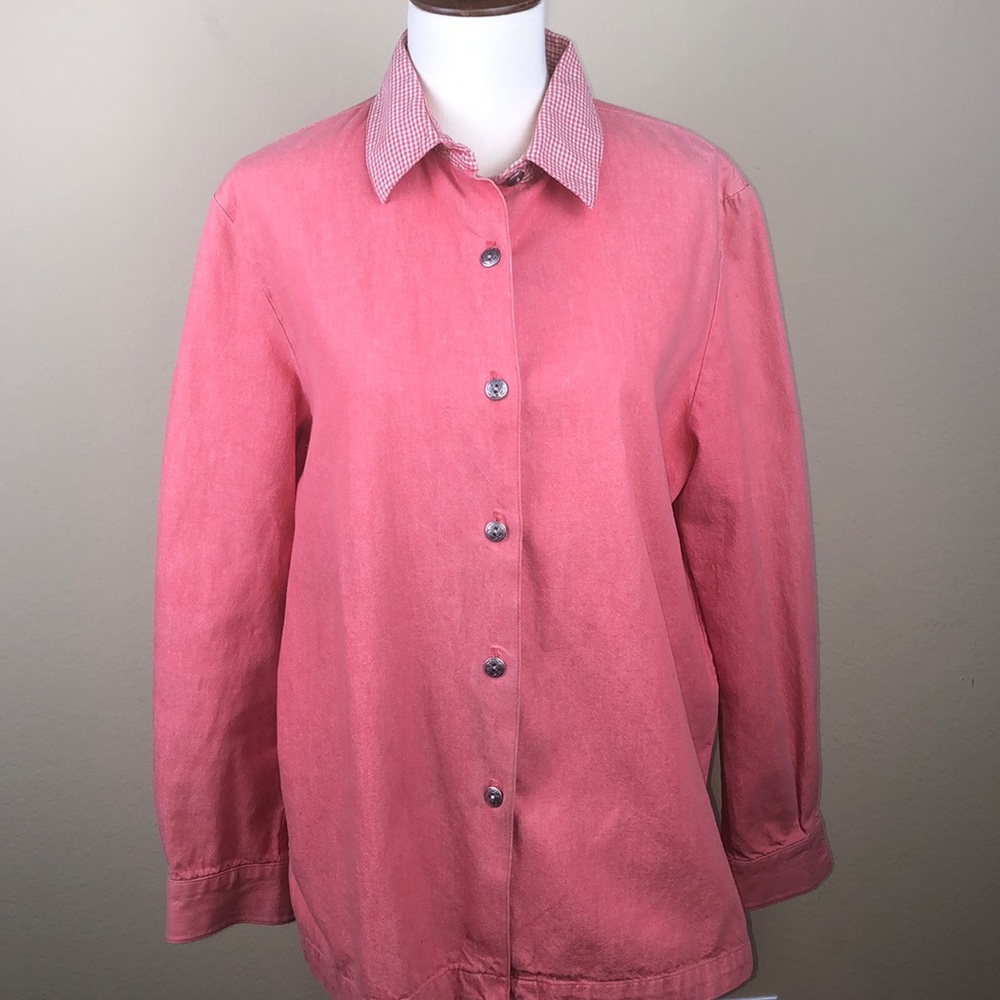 Draper's & Damon's Salmon Color Long Sleeve Button Down Shirt - Size Medium